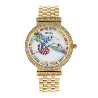 Bertha Emily Armbanduhr mit Perlmuttarmband