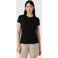 Les Lunes Kurzarmshirt JUUNO Tee Rib Lettuce Hem Kurzarm, Wellensaum an Ärmeln und Saum, gerippt