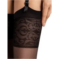 Fiore Strapsstrümpfe Sensual (Packung, 1 Paar) klassische Strapsstümpfe 20DEN mit zartem Muster