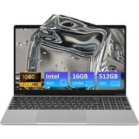 Auusda T152A Laptop, 15.6 Zoll, Intel N95, 16GB RAM, 512GB/1TB NVMe SSD Notebook (39,6 cm/15.6 Zoll, Intel Alder Lake-N95, 16 GB, 512 GB SSD, with Fingerprint Unlock, Cooling Fan, Webcam, Dual Speakers, Mini HDMI)