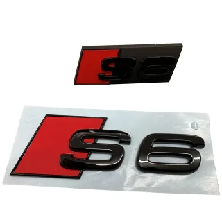 Original Audi S8 A8 Black Edition Emblem Schriftzug Logo Emblem Schwarz glänzend Heck + Kühlergrill