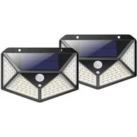 Athlix LED Solarleuchte Solarlampe Solarleuchten 100 LEDs Außen mit Bewegungsmelder Superhell, LED fest integriert, Tageslichtweiß, IP65 wasserdicht & wetterfest, 270° Weitwinkelbeleuchtung