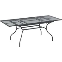 vidaXL Gartentisch Ausziehbarer Mesh Esstisch Anthrazit 212 x 90 x 76 cm Stahl (1-St)