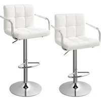 SONGMICS Barhocker Barstühle (Set, 2 St., 2er), Kunstlederbezug, Höhe 95-115cm, um 360° drehbar, bis 120kg belastbar