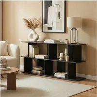 en.casa Standregal, »Gäljami« 160 x 35 x 74 cm mit 4 offenen Fächern Schwarz