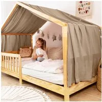 lilimaus Betthimmel Himmel für Hausbett aus Musselin - Länge 320, 360 oder 420 cm (1-tlg), macht das Hausbett zur Kuschelhöhle - weicher, luftiger Musselin