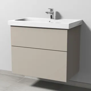 Sanipa 3way Waschtischunterbau zu Geberit iCon Light Waschtisch mit 2 Auszügen, Kaschmir-Matt SP5741U