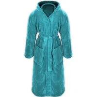 Gräfenstayn Unisex-Bademantel Bademantel Kapuze Flanell Fleece, XXXL Türkis, warm & kuschelig, Waden bis Knöchellang, Fronttaschen, Gürtel, S-XXXL