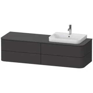 Duravit Happy D.2 Plus Konsolenwaschtischunterbau wandhängend Graphit Supermatt 1600x550x408 mm - HP HP4963R8080