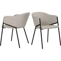 SIT Armlehnstuhl London 2er-Set Esszimmerstühle mit Strukturstoff & Metallgestell (Set, 2 St), Öko-Tex Strukturstoff & bequeme Armlehnen für Sitzkomfort