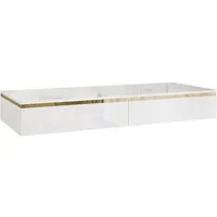 ALLHOUSE24 Konsolentisch PEONY GOLD hängende Konsole weiß Hochglanz Schminktisch Kosmetiktisch (1x Konsolentisch), Breite 102 cm