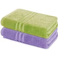 Lavea Badetuch Elena 2er Set Badetücher 100x150 cm, Duschtuch, 500 g/m² Frottier, weich & saugstark, pflegeleicht