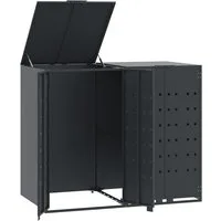 vidaXL Mülltonnenbox Mülltonnenbox für 2 Tonnen Anthrazit 138x79x117 cm Stahl