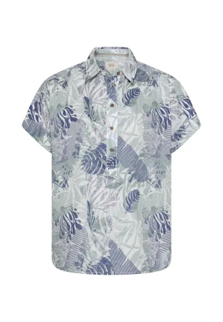 camel active - Kurzarmbluse aus reiner Baumwolle jade aop - Gr. - XXL
