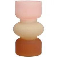 INNA-Glas Dekovase Bunte Vase NEVOLINKI, Glas, rosa-beige-braun-matt, 18 cm, Ø 10,5 cm
