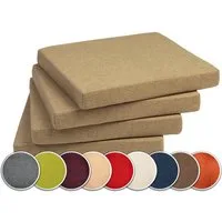 sunnypillow Stuhlkissen 4er Set Kissen 40 x 40 x 5 cm, Sitzkissen Sitzauflage für Stühle, Bänke