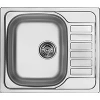 Faizee Möbel Edelstahlspüle Edelstahlspüle 60x50,5 cm mit Armatur Spiral Eckig inkl. Siphon-Set, Eckig