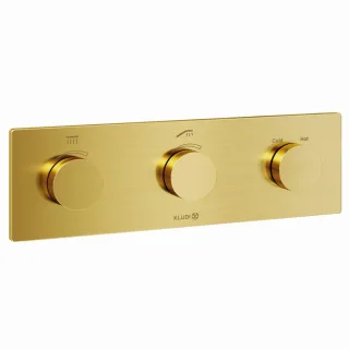 Kludi PushTronic Elektronisches Unterputz-Thermostat mit Feinbauset PVD Brushed Gold, 38300N0-00 38300N0-00