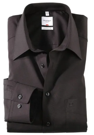 OLYMP - Comfort Fit : Hemd schwarz - Gr. - 42