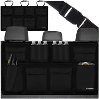 ISO TRADE Auto-Rückenlehnentasche Kofferraum-Organizer Autositz-Rückenlehnen (Spar-Set, organisieren), Clipverschlüsse und zusätzlicher Klettbefestigung sitzt der Organizer