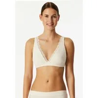 Schiesser Bügelloser BH Unique Cotton Spitzenband am Dekolleté, Baumwollmischung, gemoldete Cups