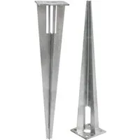 Niederberg Metall Einschlagbodenhülse 50 cm Rund - Metall Feuerverzinkt - Bodenhülse für Pfosten Ø 36 mm, Einschlaghülse zur Bodenverankerung - Pfostenhalter Zaunbefestigung