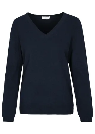 CLARINA - NOS V-Pullover, 1/1 Arm, uni 623 marine - Gr. - 38