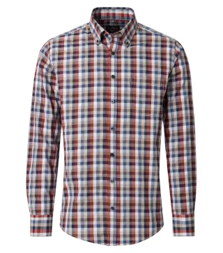 CASAMODA - Kariertes Freizeithemd blau/rot - Gr. - XXL