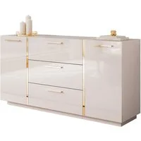 Lookway Kommode mit Schubladen ONYX Kaschmir Hochglanz 158 cm