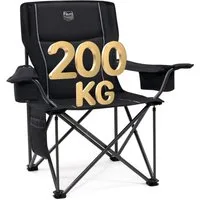 TIMBER RIDGE Campingstuhl Faltbarer Stuhl, 200KG Belastbar,TIMBER RIDGE Übergroßer Bequem (1 St), aus 600D Polyester, mit höhenverstellbaren Armlehnen