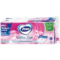 ZEWA Toilettenpapier Ultra Soft (20-St), 4-lagig, mit Strohanteil und Prägung, 150 Blatt/Rolle