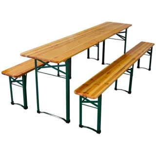 Chefgastro Bierzeltgarnitur, Hellbraun, Holz, 8-Sitzer, Rechteckig,rechteckig, Gartenmöbel, Gartenmöbel-Sets