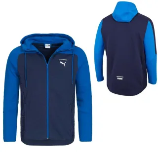 Puma Mens Net Full Reißverschluss Farbblock Hoodie Sweatshirt Jacke Marine 577173 03