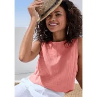 Beachtime by Lascana Blusentop aus Musselin, Ärmelloses Top