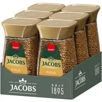 JACOBS Kaffee Löskaffee Gold 6 x 100 g Gläser = 600 g Instantkaffee, (Packung, 6er Pack)