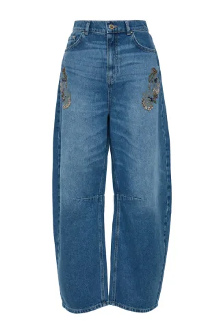bsb - Barrel Fit Jeans blau - Gr. - XS