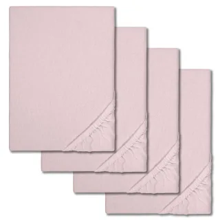 Spannbettlaken Winterflausch rosa 90 x 190 - 100 x 200 cm im 4er-Pack