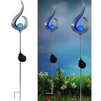 Luna24 simply great ideas... Gartenleuchte Gartenstecker, Solarleuchte, Solarlampe, Blue Wave Metallkunst, LED fest integriert
