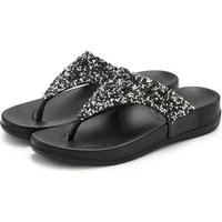 Vivance by Lascana Flip Flop, Badelatsche, Badeschuhe, Pantolette, Zehentrenner, Badezehentrenner NEU Sommerschuh mit modischem Glitzerdetail VEGAN
