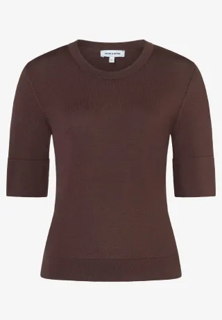 MORE & MORE - Feinstrick-Pullover braun - Gr. - 38