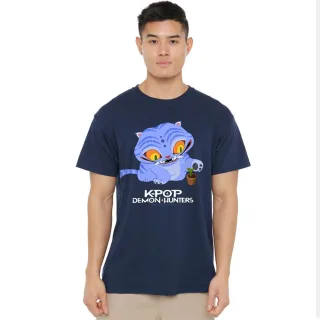K-Pop Demon Hunters Unisex Erwachsene Niedliches Derpy Tiger T-Shirt (Marine)