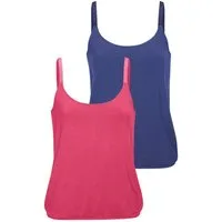 Vivance Trägertop mit elastischen Glitzerträgern (2er-Pack) aus weichem Viskose-Stretch