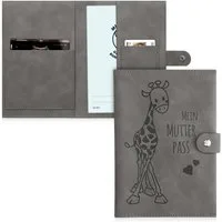 kwmobile Mutterpass-Hülle Mutterpasshülle aus Kunstleder in Nubuklederoptik, Hülle für deutschen Mutterpass mit extra Fächern - Cover