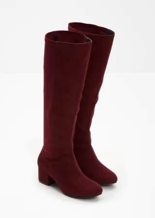 bonprix Stiefel, rot, Gr.40, Bequemer Stretchstiefel mit gepolsterter Innensohle, aus Vegan