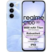 Realme Realme C100 5G – 6,8" HD+ 144Hz Display, 6600mAh Akku, 50MP Kamera Smartphone (128 GB Speicherplatz, 50 MP Kamera, NFC, kontaktloses Bezahlen)