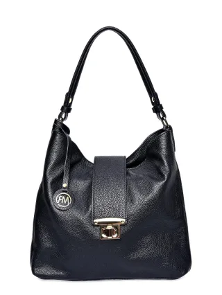 Roberta M Schwarz Rindsledertasche