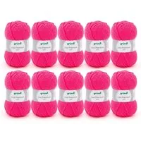 Gründl Wolle Lisa Premium Uni im 10x50g Wollpaket zum Handarbeiten Häkelwolle, (Wolle zum Stricken, Häkeln, Handarbeiten, Handstrickgarn), weich und pflegeleicht, ohne Schurwolle