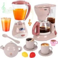 Greyghost Kinder-Küchenset Kinderküche Zubehör Set mit Mixer und Kaffeemaschine, (Kinderküche Zubehör Set mit Mixer Kaffeemaschine und Spielgeschirr, 11-tlg., Spielküche Zubehör mit Mixer Kaffeemaschine Tassen Obst für Kinder), Rollenspiel Zubehör fü