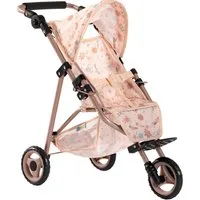 howa Puppenbuggy miniflowers, für Puppen bis 50cm, mit höhenverstellbaren Griff, zusammenklappbar
