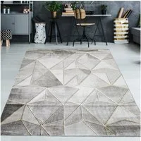 TeppichHome24 Teppich Designer Teppich Muster in grau gold, rechteckig